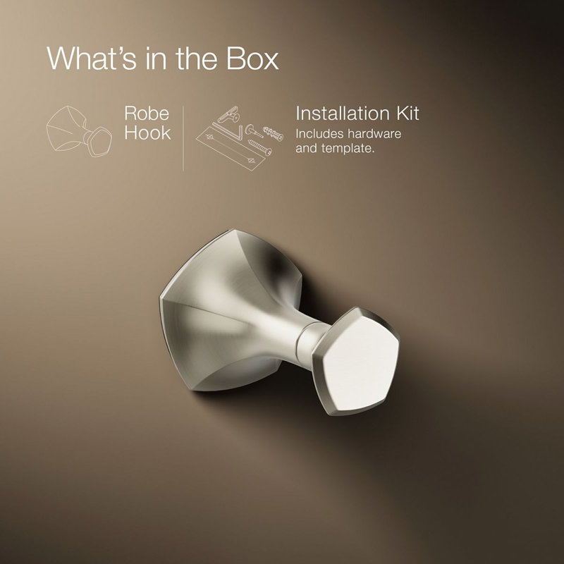 Occasion® Wall Mounted Robe Hook, Vibrant Brushed Nickel