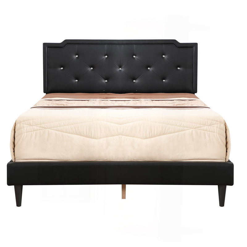 Élégant grand lit noir pour les chambres modernes