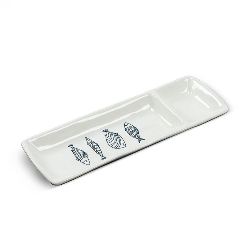 Assiette à poisson 2 sections