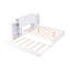 Lit plateforme double avec rangement et tablettes gigognes, blanc