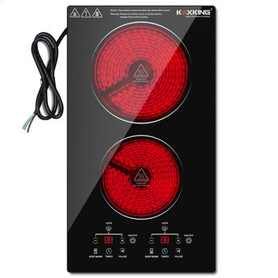 Plaque de cuisson électrique 2 brûleurs 220-240v (sans prise) 12 pouces