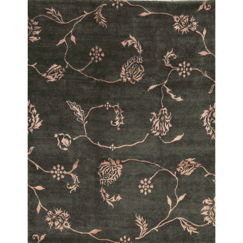 Hand-Knotted High-Quality Black Area Rug