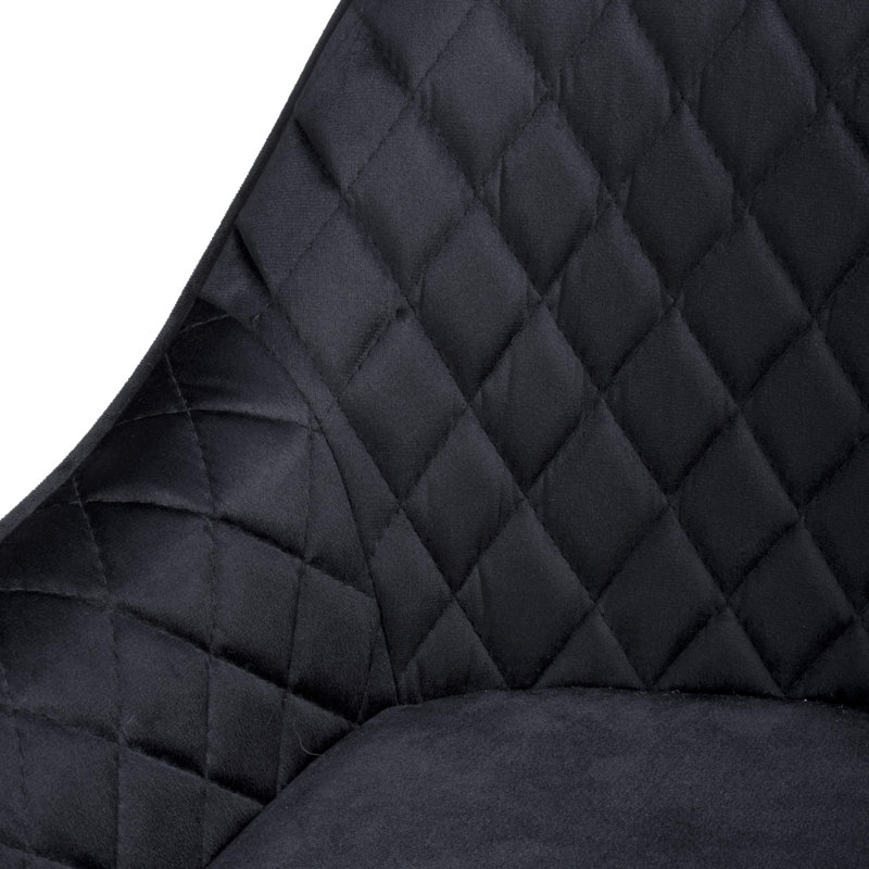 Adedeji Upholstered Counter Stool with Metal Frame, Black