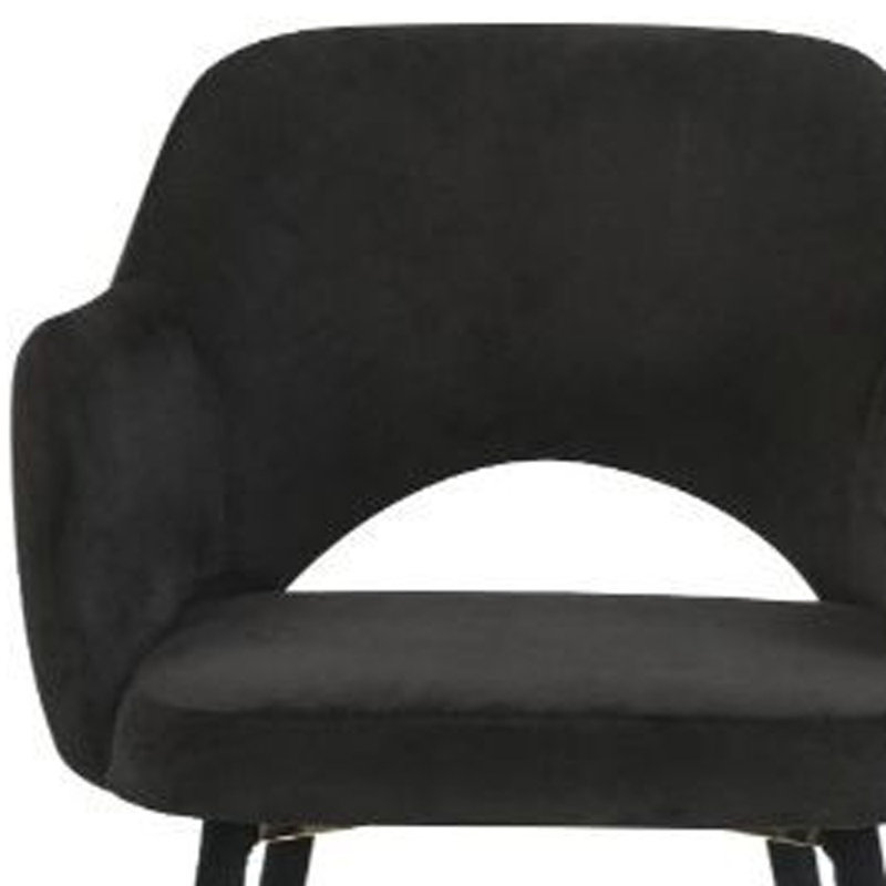 Chaise parsons en polyester 22 po, Velours noir
