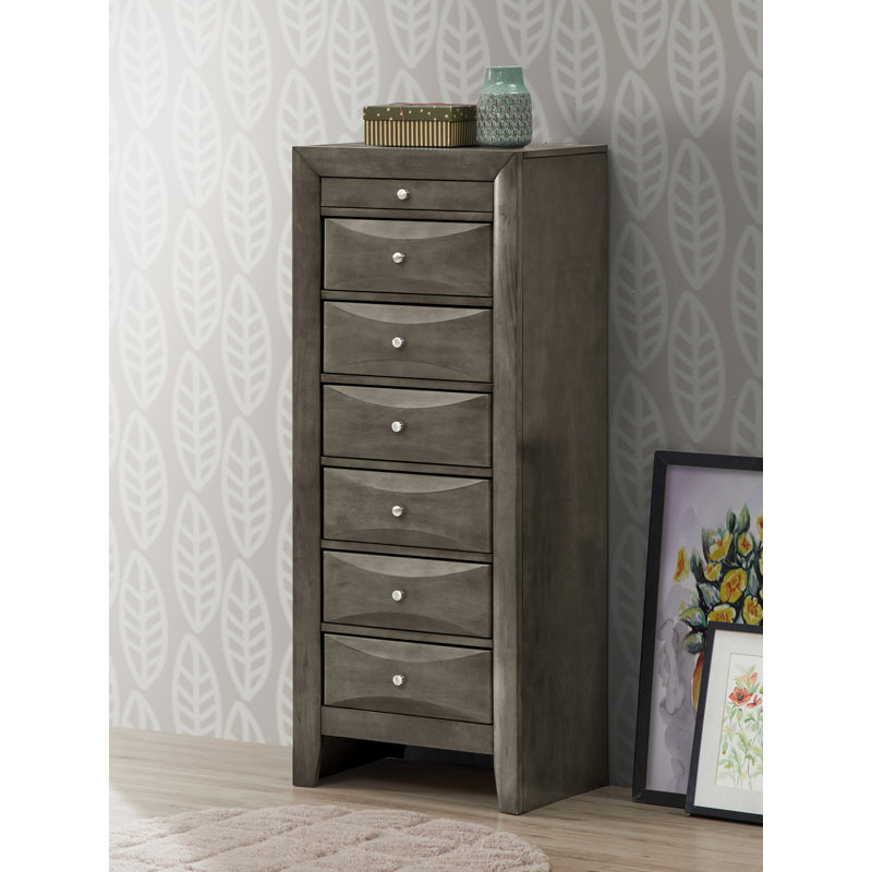 Commode pour femme 7 tiroirs Marilla G1503-LC, Gris