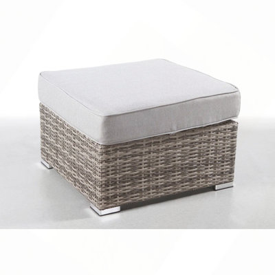 Fully Assembled Outdoor Ottoman With Cushion