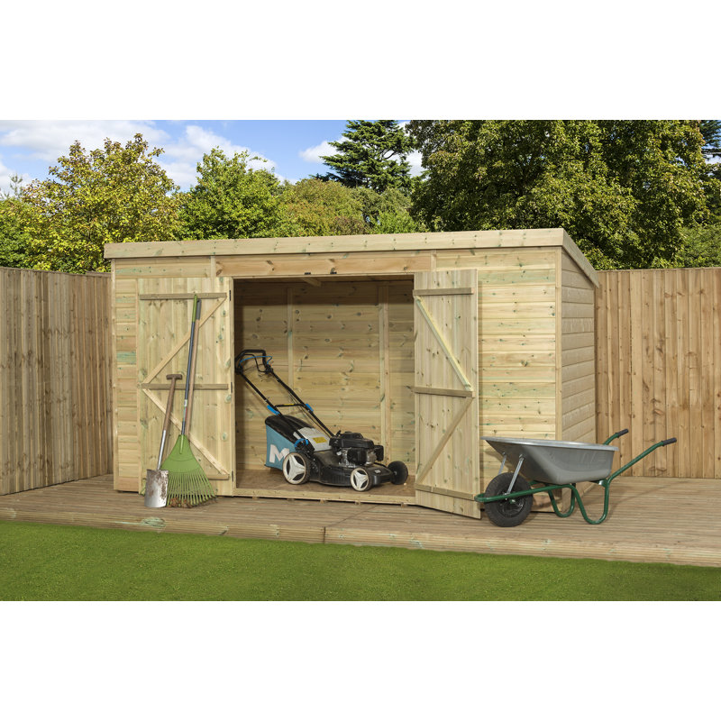 12 Ft. W x 8 Ft. D Shiplap Pent Wooden Shed, 12ft. x 7ft.