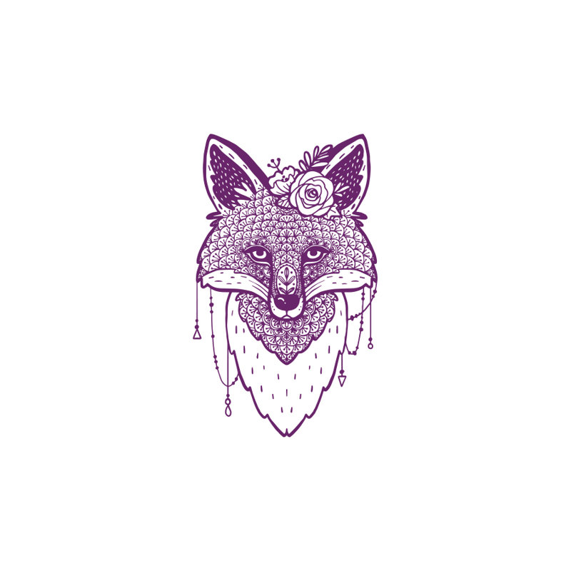 Décalcomanie murale animal fox, Violet