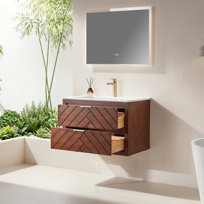 Meuble-lavabo moderne (avec meuble-lavabo et lavabo) avec rangement