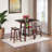 Ilianne High Table with Saddle Seat Counter Stools, Walnut-510153957