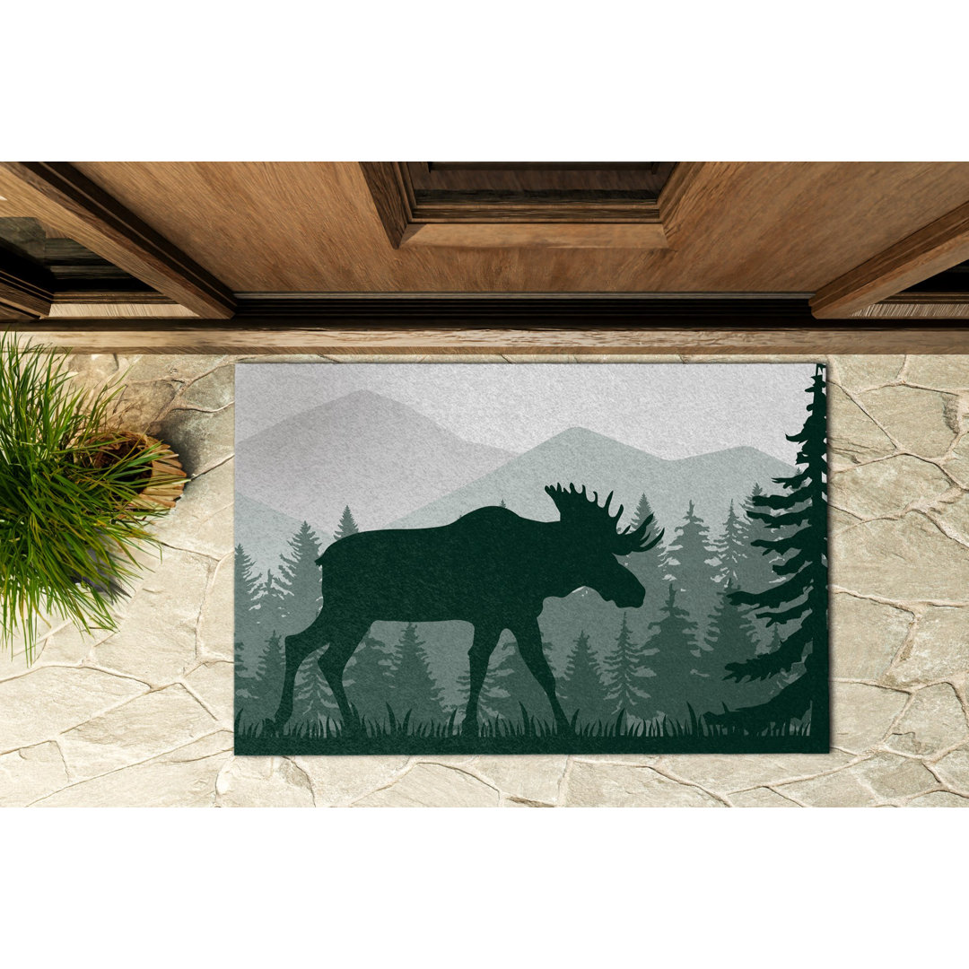 Elch Wildlife 60 x 90 cm Antirutsch-Türmatte für draußen