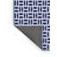 Tapis bleu en laine à motif géométrique Leong-508250742