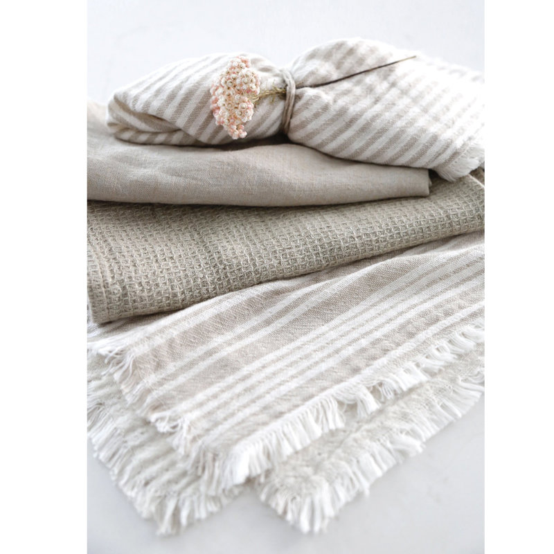 Glenn Cotton Blend Square Napkins, Natural