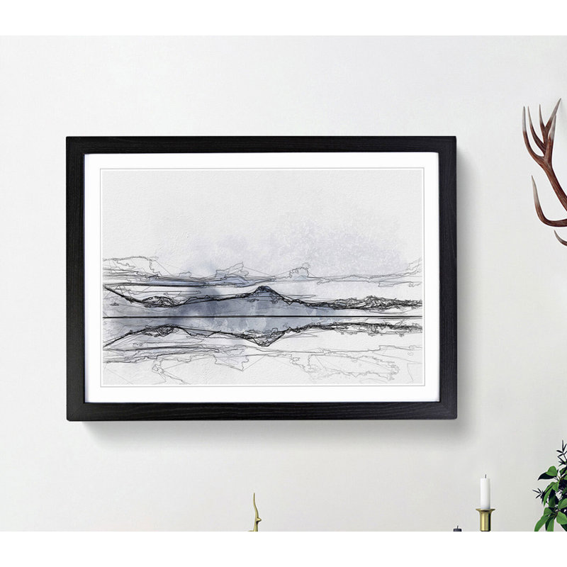 The Twin Lakes in Colorado in Abstract - Picture Frame Graphic Art Print, 60cm H x 91cm W x 2cm D, Black