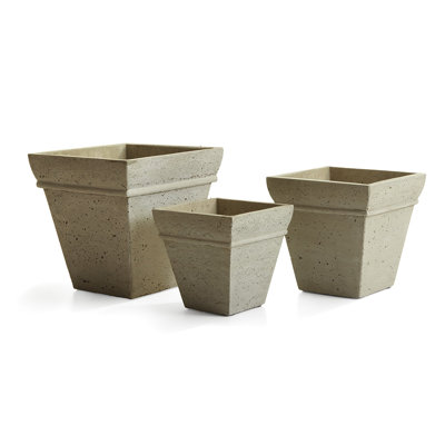 Gerdie 3-Piece Concrete Pot Planter Set