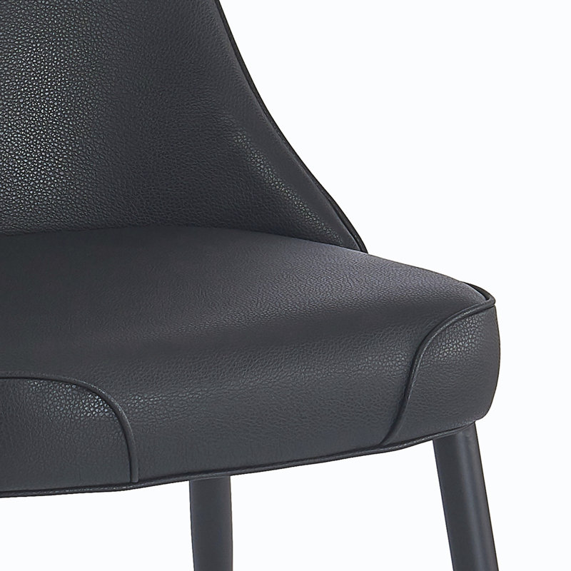 Chaise d'appoint rembourrée en métal Fasano, Noir