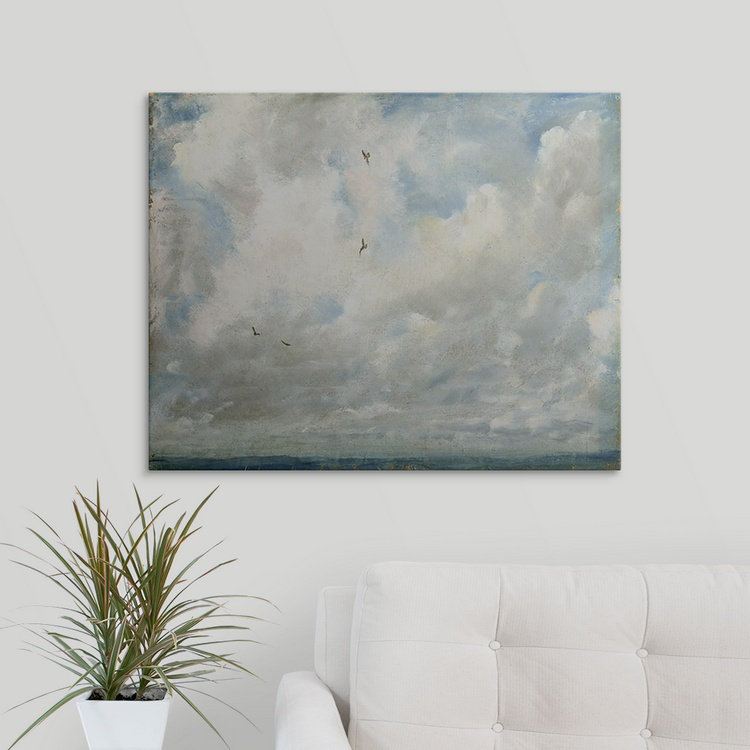John Constable " Cloud Study, 1821 " by John Constable, 11" H x 14" W x 1.5" D, Canvas