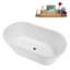 Baignoire autoportante 59 po blanc brillant avec drain interne 59 po Streamline
