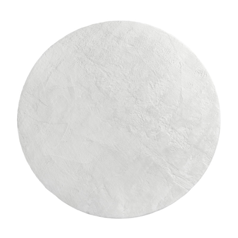 Dagoberto Uniform Color Shag Area Rug, Round 100cm