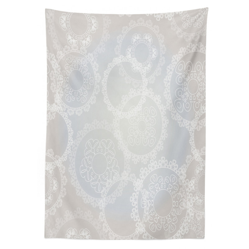 Pearls Dining Room Kitchen Tablecloth, 70" L x 52" W