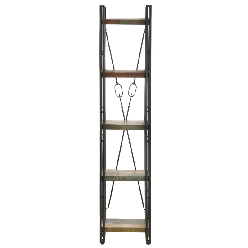 Mayetta 180cm H Steel Etagere Bookcase, Rustic Brown, 180cm H x 40cm W x 30cm D