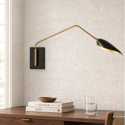 1-Light Black&Gold Swing Arm