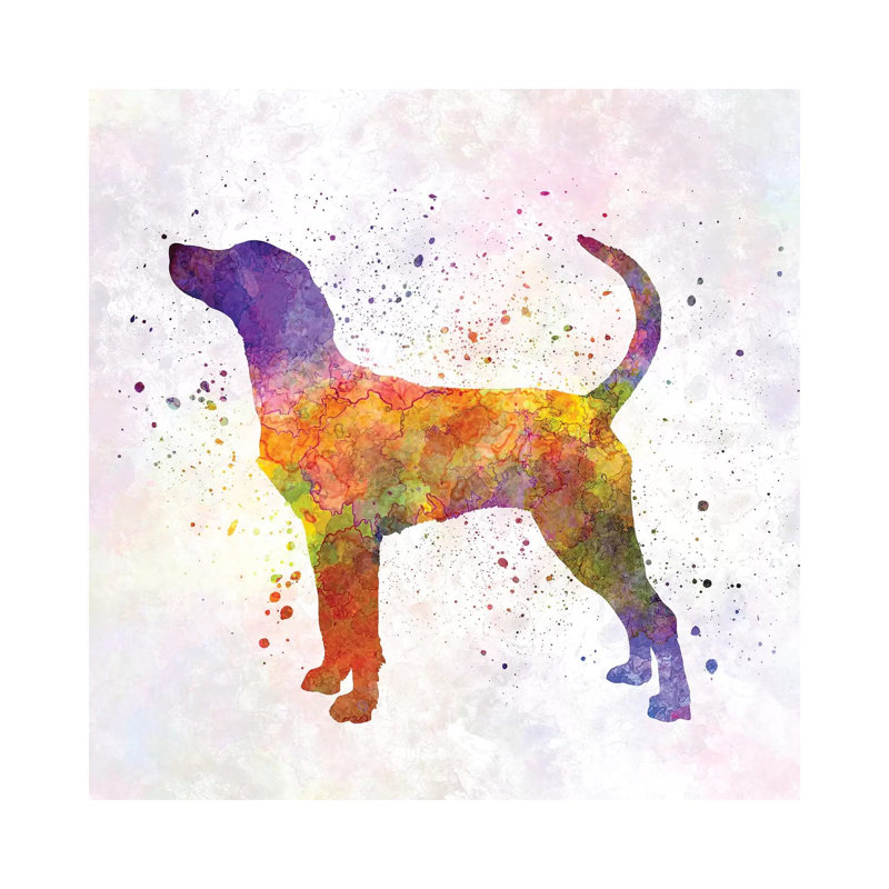 English Foxhound In Watercolour by Paul Rommer - Wrapped Canvas Gallery-Wrapped Canvas Giclée, 66.04 cm H x 66.04 cm W