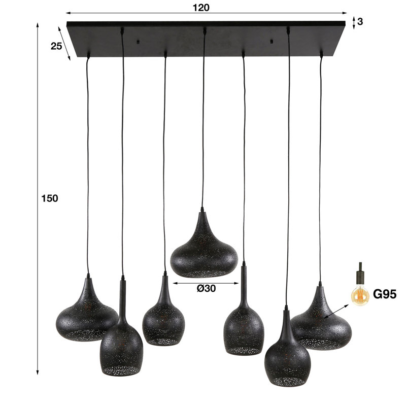 7 - Light Kitchen Island Cone Pendant