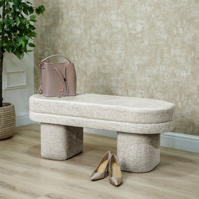 Chenille Upholstered Bench