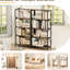 Bibliothèque rustique brune à 5 niveaux, industrielle rétro, structure en métal-120649813