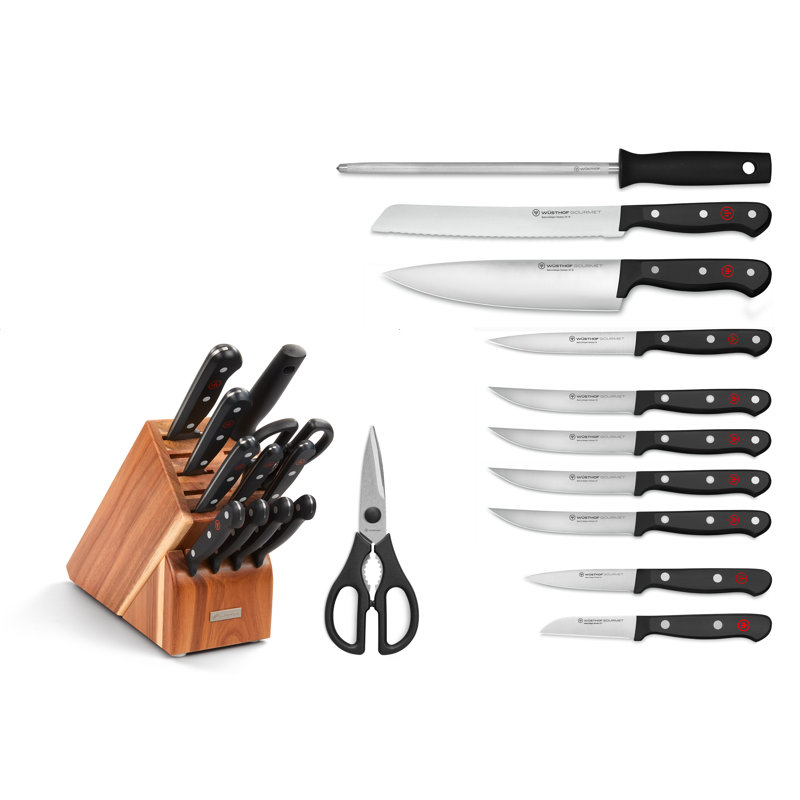 WÜSTHOF Gourmet 12-Piece Knife Block Set, Acacia