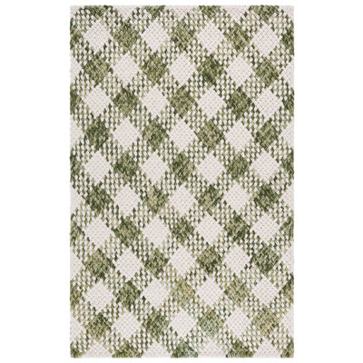 Natural Fiber Couture Handwoven Wool;Cotton Plaid Indoor Rug