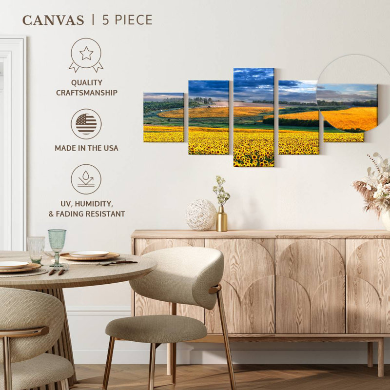 Sunset Sunflower Field, 42" H x 92" W