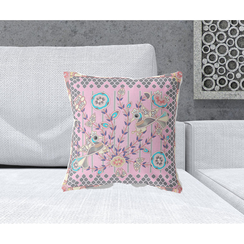Coussin 18 po x 18 po, Rose / bleu