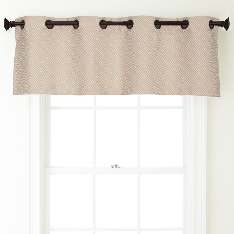 Rinku Geometric Tailored Window Valance, Candied Ginger