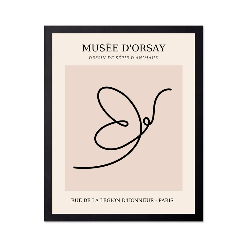 Picasso - Une ligne de papillon, Sans cadre, Canevas, H 18 po x l 24 po