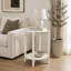 Table de bout ronde avec tablette ouverte pour le salon, mobilier moderne polyvalent et élégant-27068880