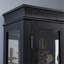 Armoire en verre à six niveaux avec éclairage intégré, cloison mobile, plateau carré élégant pour le rangement du vin, tablettes personnalisables, charnière lisse et