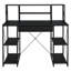 Bureau noir avec tablettes ouvertes et huche-206641399