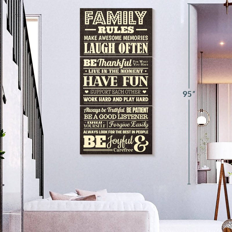 Family Rules Sign, 80" H x 39" W