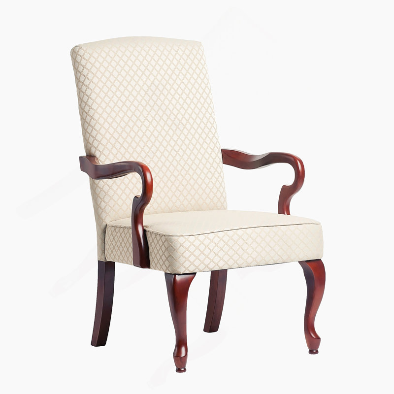Fauteuil à col-de-cygne rouge, Beige