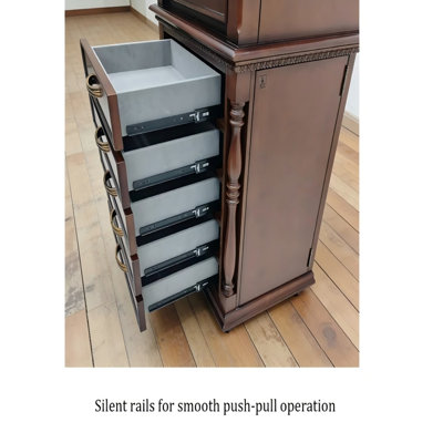 Traditional Freestanding Jewellery Storage Cabinet with Side Compartment