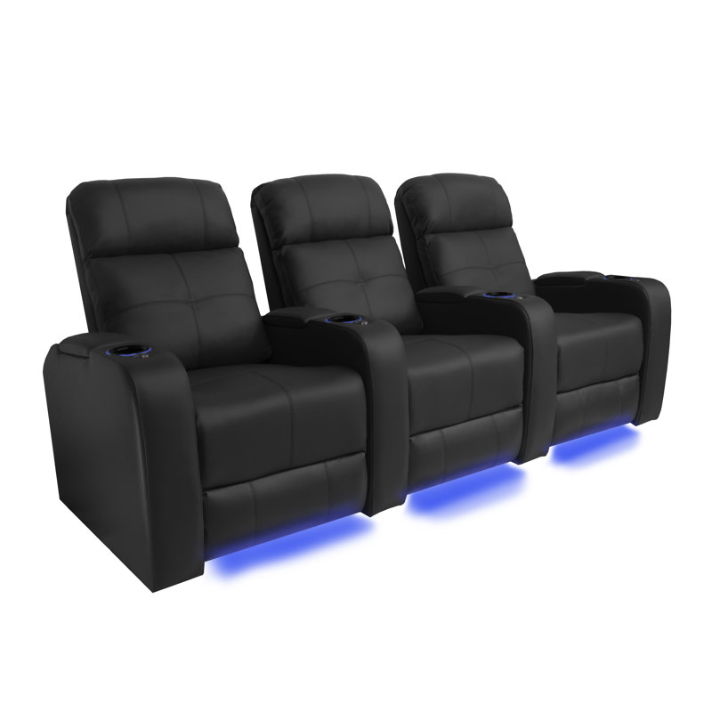 Siège de salle de cinéma inclinable électrique moderne en cuir (rangée de 3)