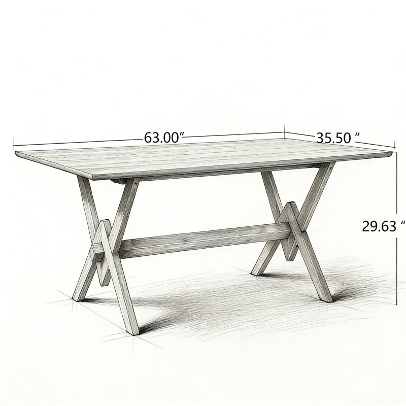 Table de salle à manger 63 ", Naturel