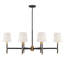 Lustre linéaire à 6 lumières Timiki en noir mat avec accents laiton chaleureux-70337277