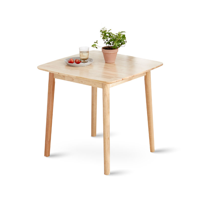 Emalie 29.5" Square Solid Wood Dining Table, Natural