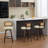 (Set Of 3)26" W Swivel Sturdy Wood Frame With Thick Upholstered And Pu Leather Bar Stools, With Rattan Lowback And Footstool Barstools-114239799