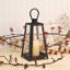Black Tapered Metal Lantern with Battery Operated Candle