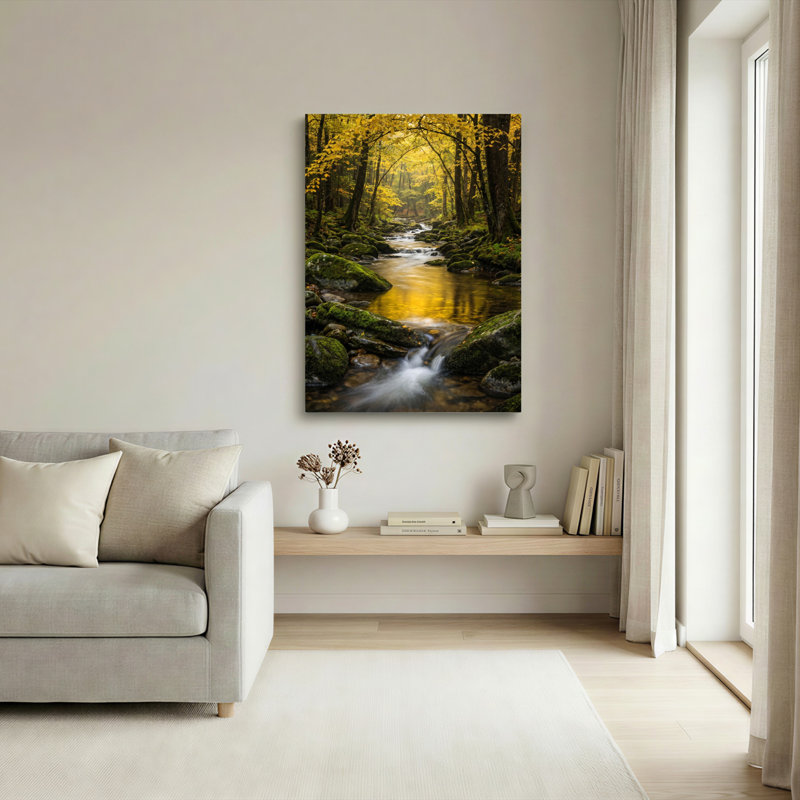 Ensemble de 1 tableau sur toile « Ruisseau d'automne », H 48 po x l 36 po, Wrapped Canvas
