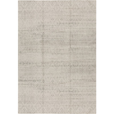 Hand-Knotted High-Quality Silver and Black Area Rug